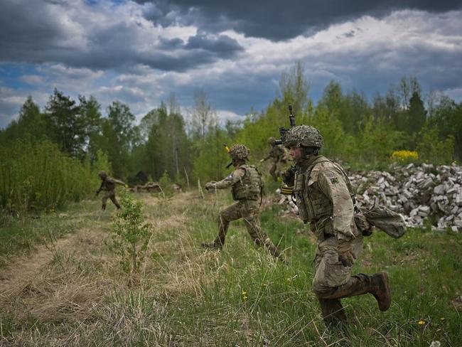 British soldiers take part in manoeuvres during an exercise in May in Voru, Estonia. Picture: Jeff J. Mitchell/Getty/WSJ