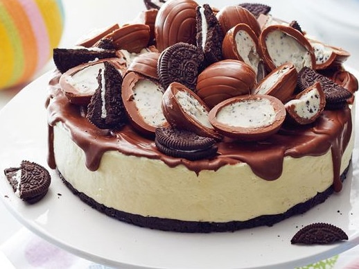 Double chocolate Easter cheesecake.