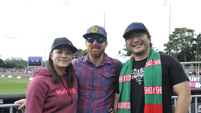 Coffs Coast league fans enjoy the atmosphere at the Cronulla Sharks v Gold Coast Titans match at C.ex Stadium Coffs Harbour. Photo: Tim Jarrett