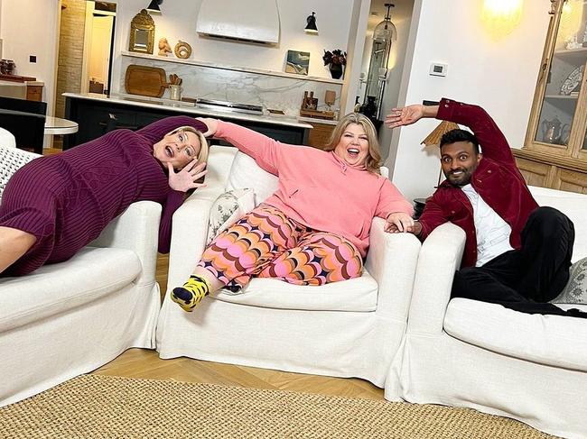 Julia Morris stars on Celebrity Gogglebox with Nazeem Hussain and Urzila Carlson.