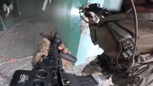 The IDF releases dramatic footage of troops of the elite LOTAR Unit battling Hamas operatives in a school in Gaza City’s Shejaiya neighbourhood. Picture: IDF