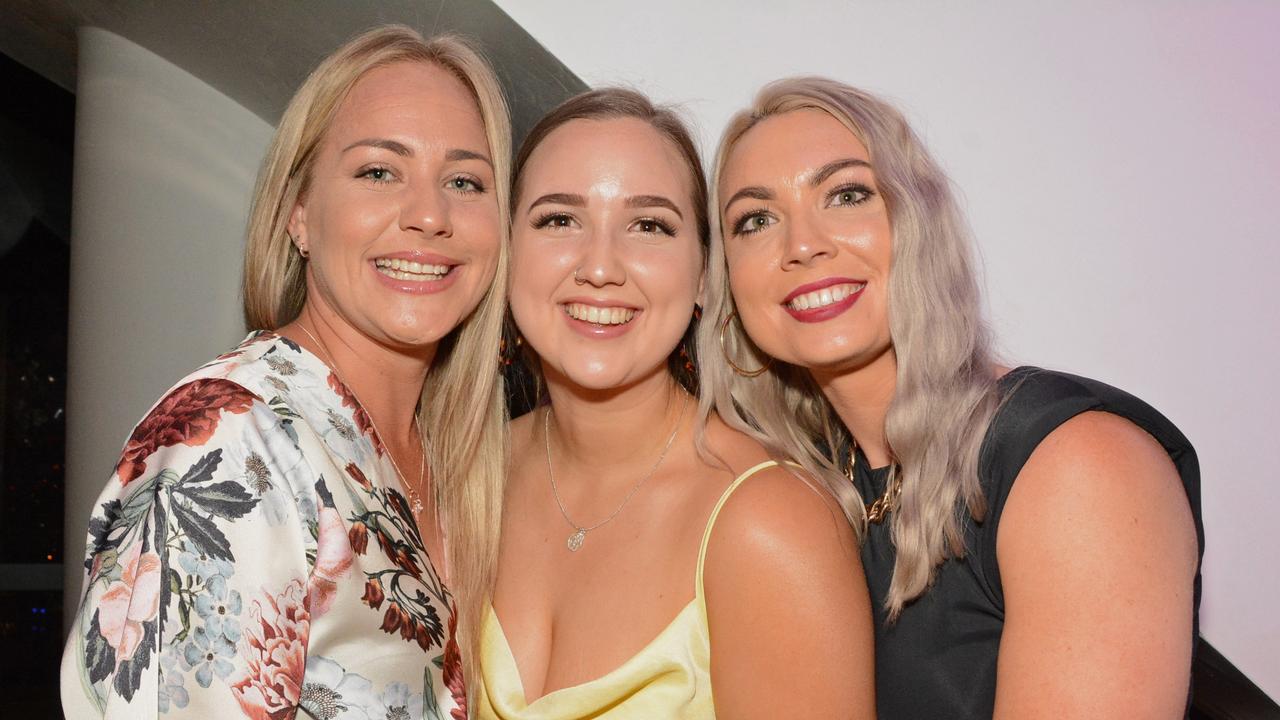 Hannah Pietzner, Bronte Post and Natalie Zonca at NYE celebrations at Nineteen at The Star Gold Coast. Picture: Regina King.