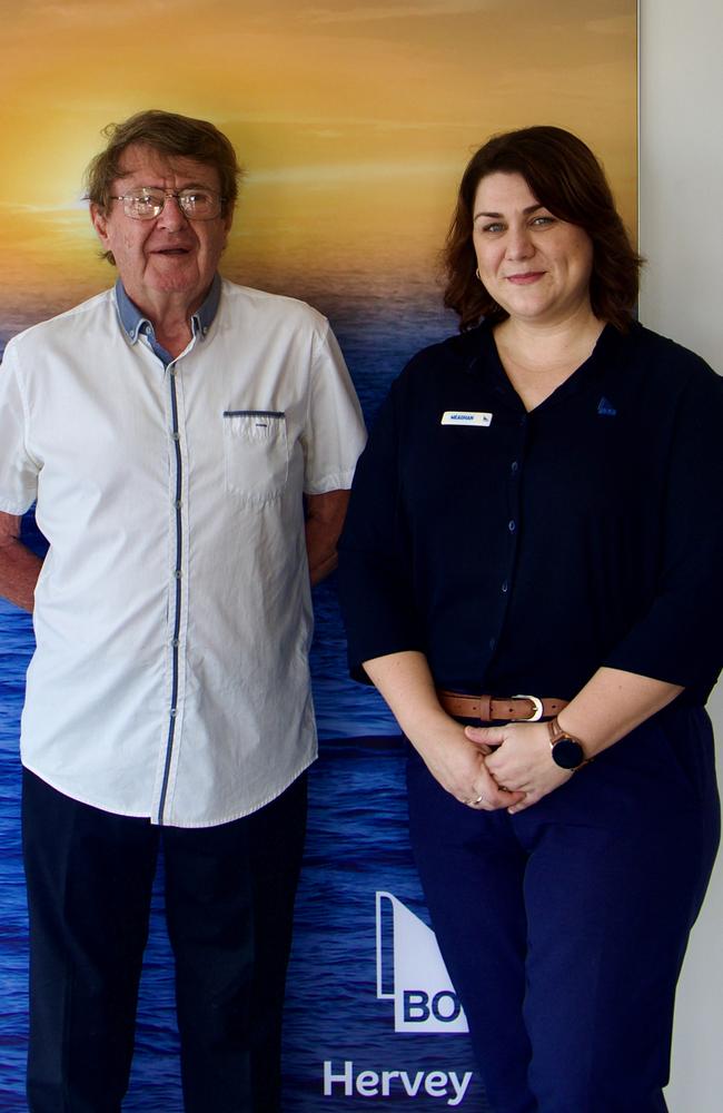 Richard Carthew with BOQ Hervey Bay senior customer service Officer Meaghan Sondergard.