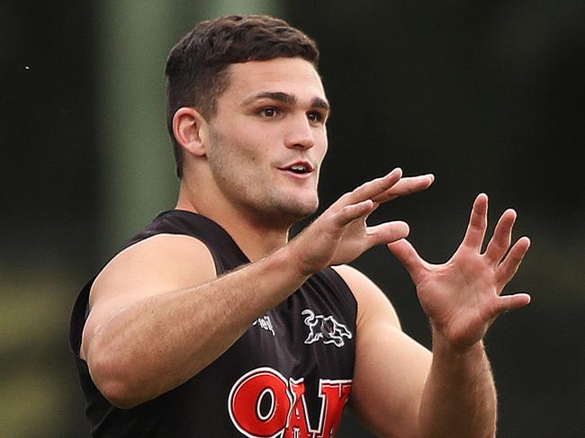 Penrith's Nathan Cleary during Penrith training at Penrith Rugby League Academy, Penrith. Picture: Brett Costello