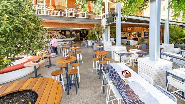 The new look beer garden was part of the $3 million make over the Normanby Hotel which officially opens this weekend. Picture: Richard Walker/AAP