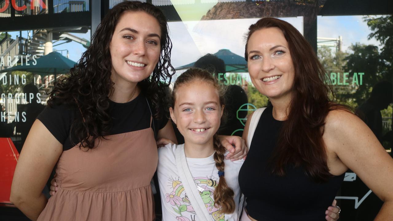 Emma Christensen, Louella and Lee-Ann Hendry lined up for hours, clutching some tights, to do a “tight swap” in the new LSKD store.
