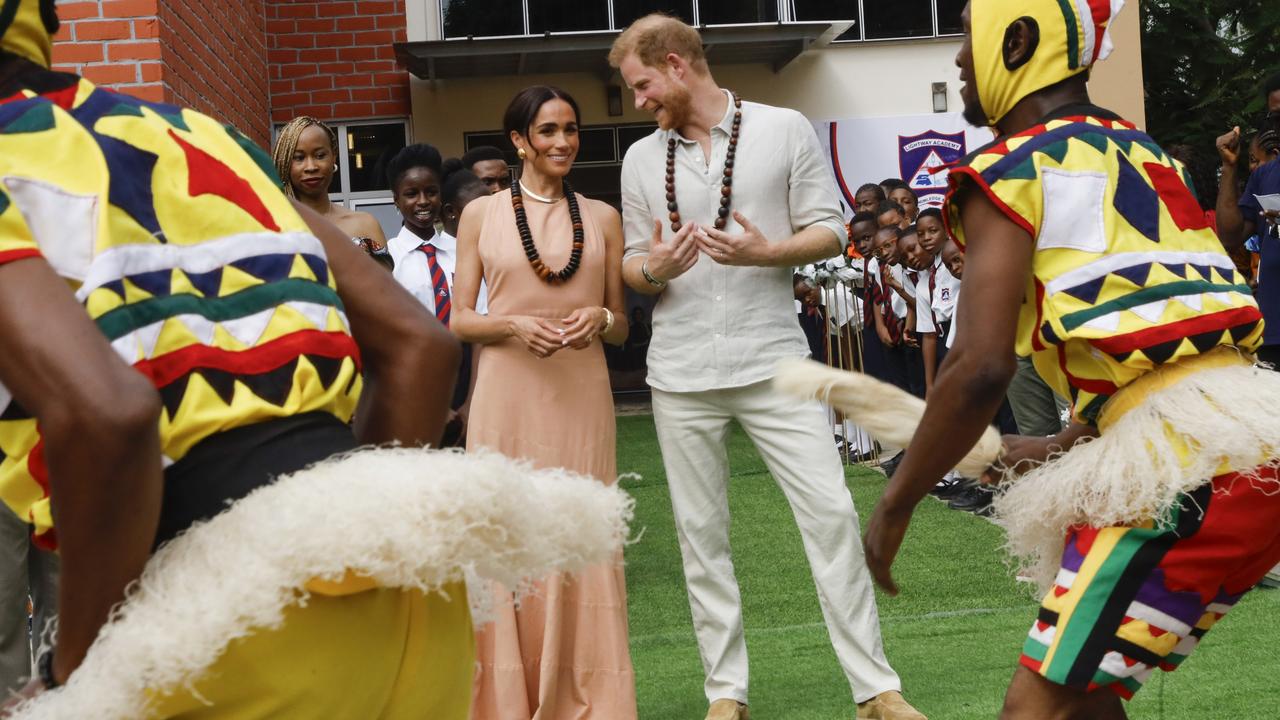 The couple visited Wuse Lightway Academy on their ‘royal’ tour of Nigeria. Picture: Getty Images Europe.