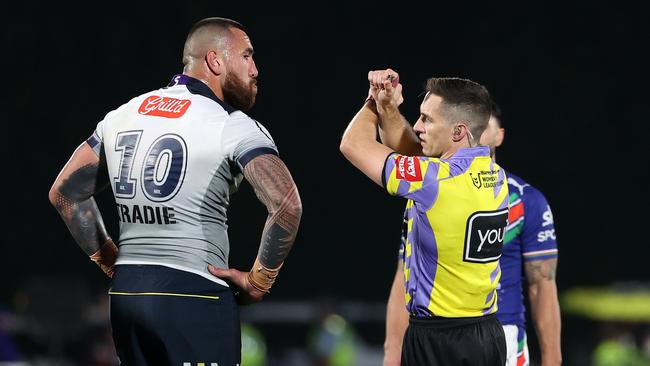 Nelson Asofoa-Solomona wasn’t charged after being put on report for a tackle on Wayde Egan. Picture: NRL Photos