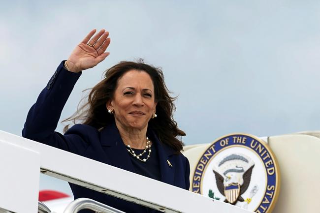 US Vice President and 2024 Democratic presidential candidate Kamala Harris boards Air Force Two as she departs for Houston, Texas, from Joint Base Andrews, Maryland, on July 31, 2024