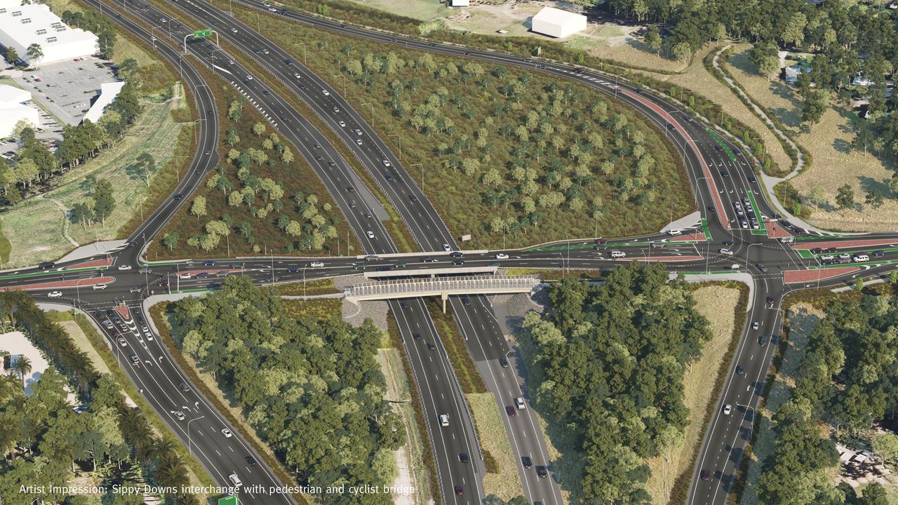 Sippy Downs Interchange: Concept design of the pedestrian/cyclist bridge.