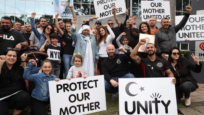 Muslim and Christian protesters outside KISS FM studio in 2019 after Kyle Sandilands’ Virgin Mary slur. Picture: David Swift