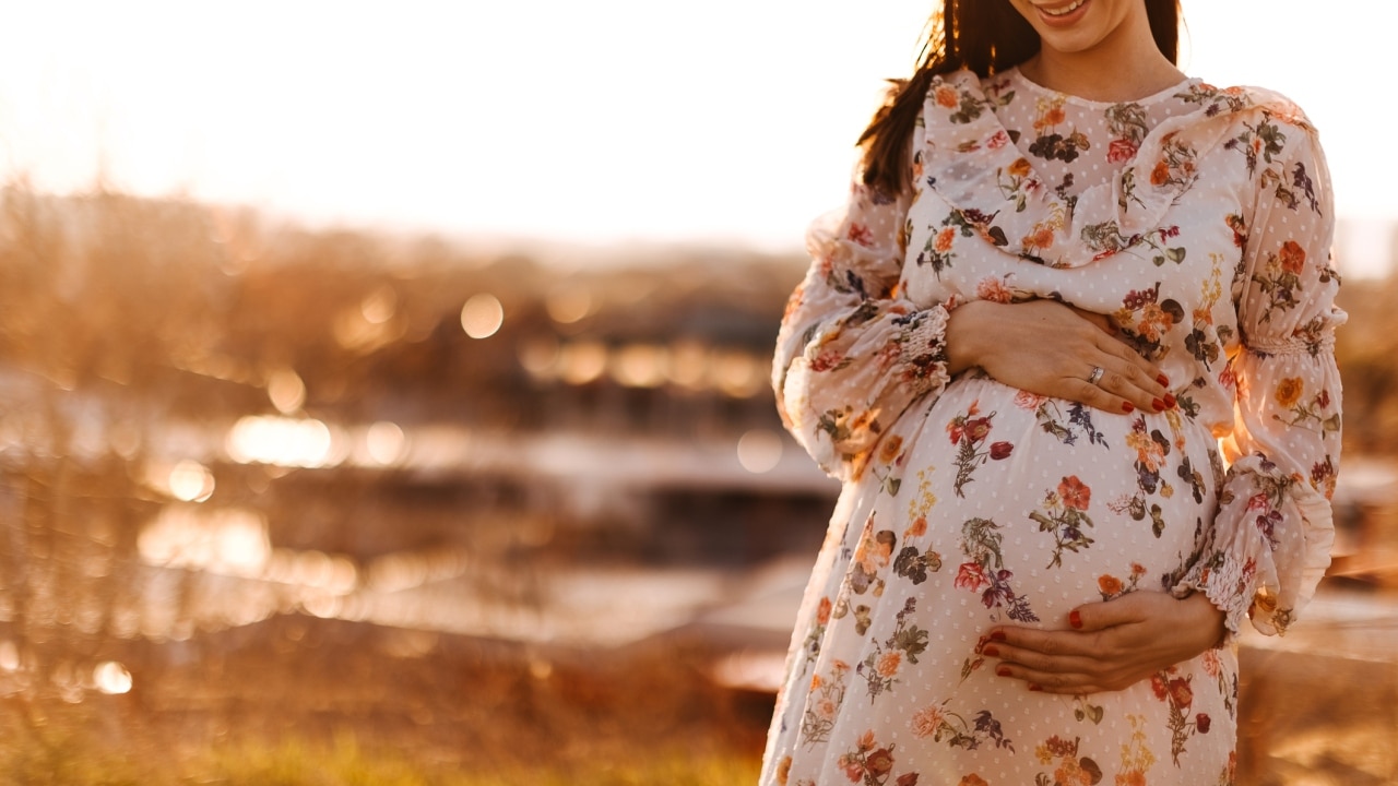 Emerald Knot Front Maternity Maxi Dress