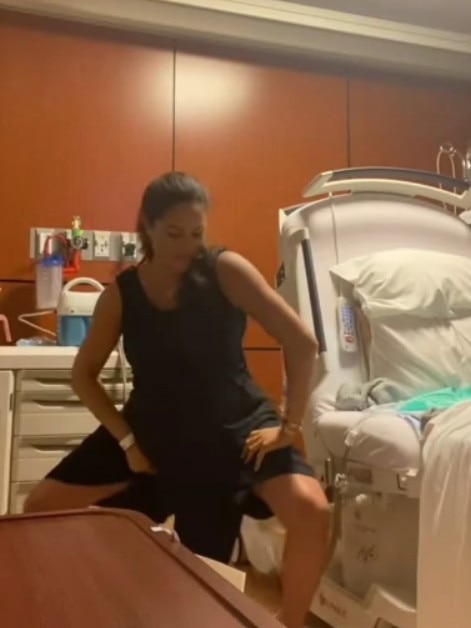 In the clip, Meghan could be seen dancing to the viral Baby Momma Dance Song while in hospital.