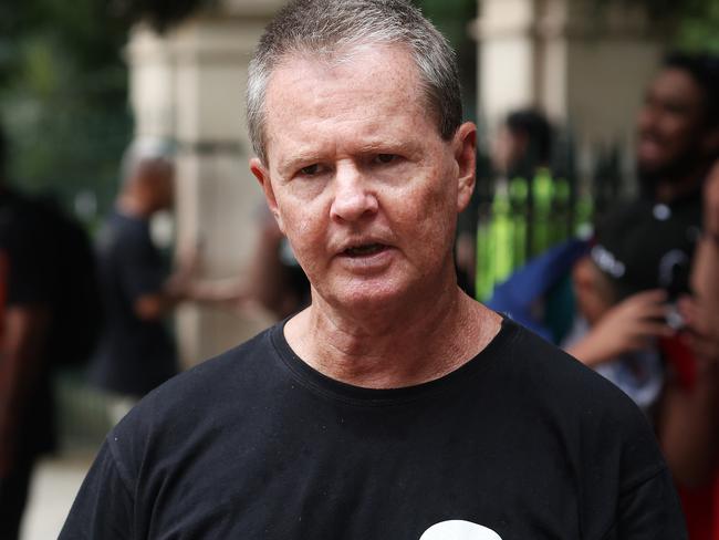 CFMEU Old Boss Michael Ravbar, CFMEU protest at Parliament House Brisbane. Picture: Liam Kidston