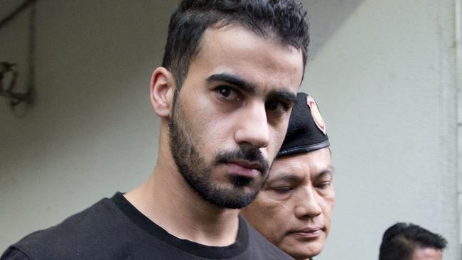 Footballer Hakeem al-Araibi outside a court in Bangkok. Picture: AP