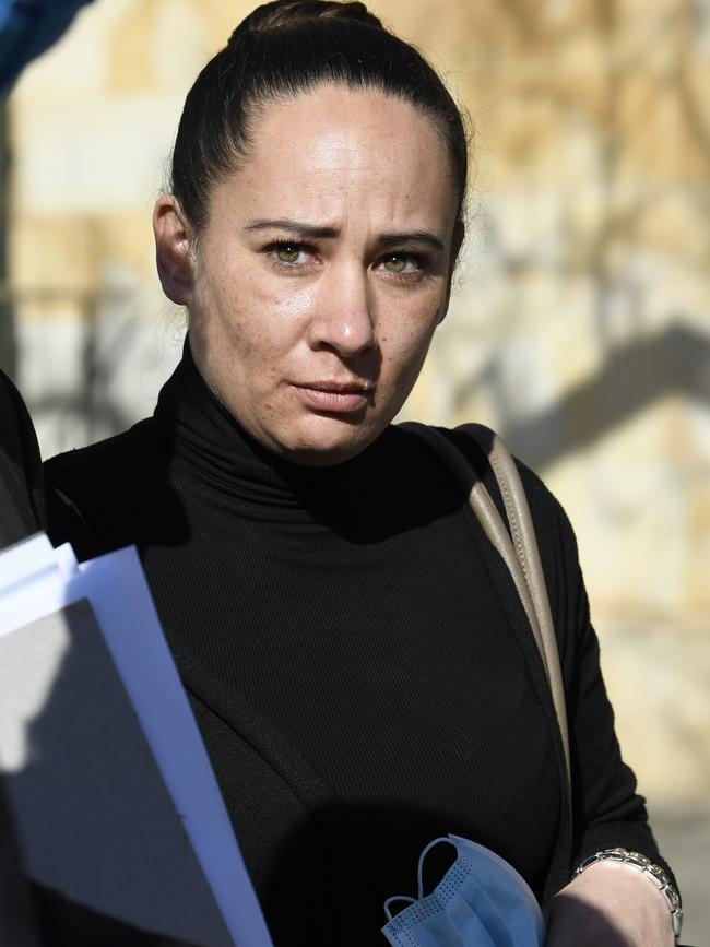 Glenys Kupfer leaving the Adelaide Magistrates court in August. Picture: NCA NewsWire/Naomi Jellicoe