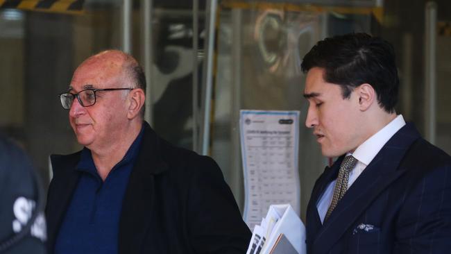 Michael Teplitsky with his lawyer Bryan Wrench. Picture: NCA Newswire / Gaye Gerard