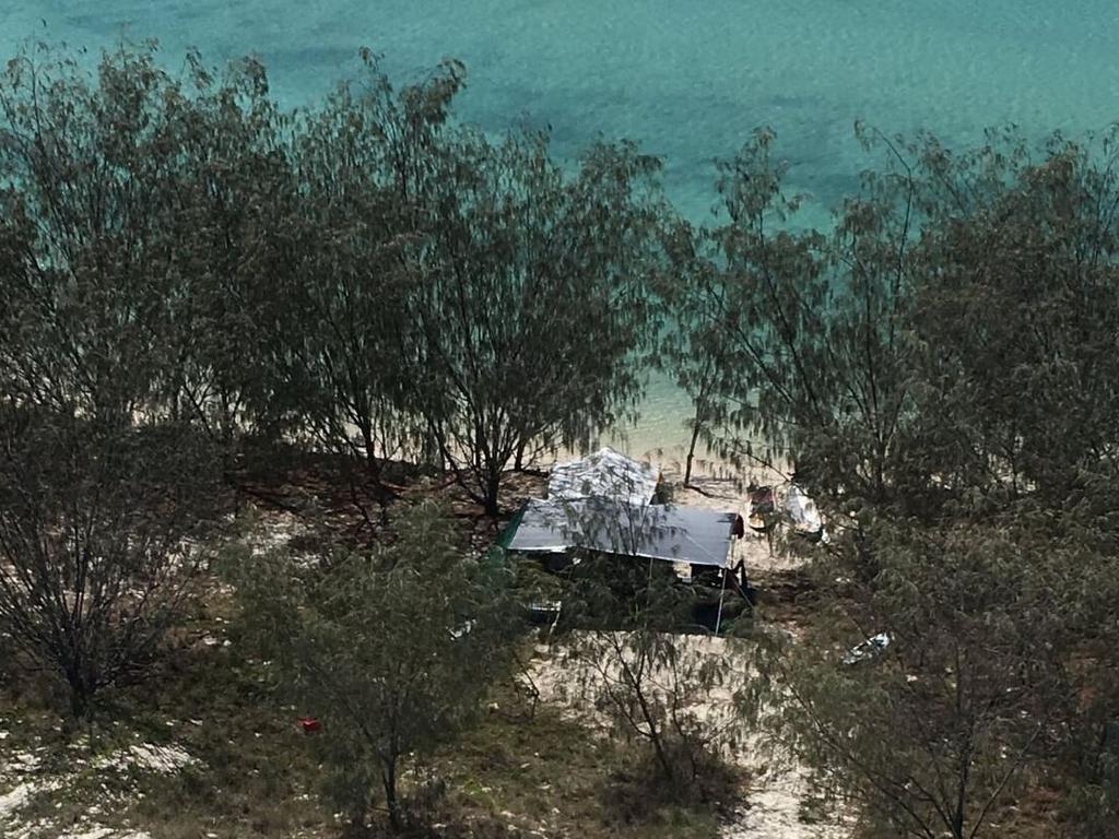 RACQ LifeFlight images of the western side of Fraser Island where visitors were stung. Picture: RACQ LifeFlight