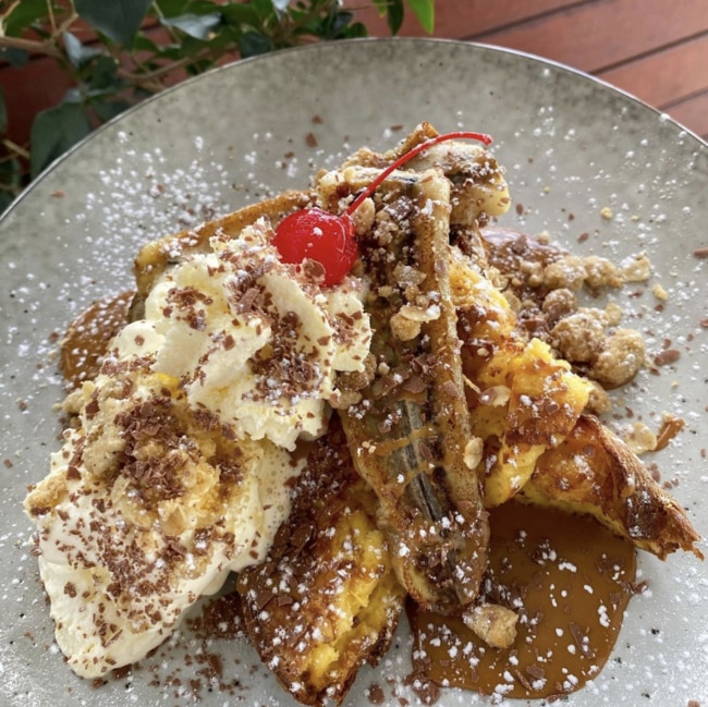 The Banoffee French Toast at Ninebar + Kitchen was one of the cafe's scrumptious weekend specials. Picture: Ninebar + Kitchen