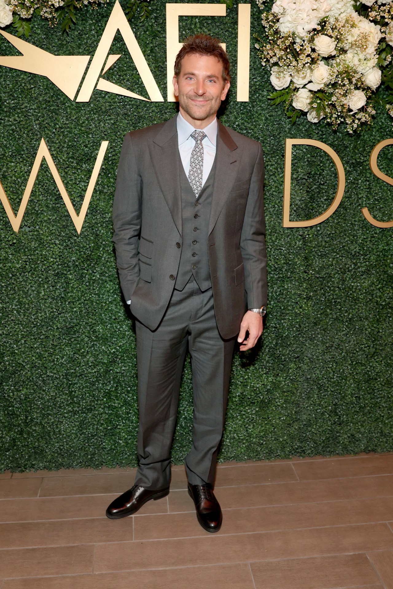 <p>Bringing back his grey three-piece for the AFI Awards in January, 2024.&nbsp;</p>