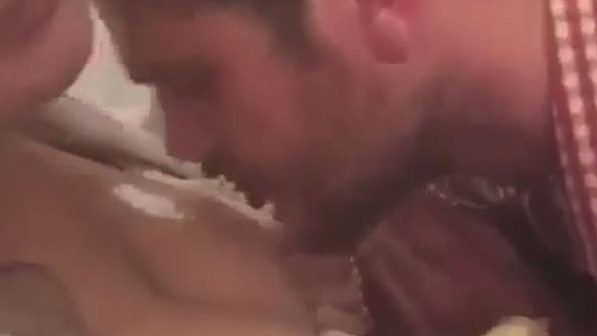 Footballer, Jack Watts snorting what appears to be a white substance, possibly a drug. 