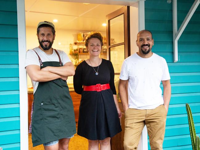 The team behind Mercardo Juarez, chef Jorge Fernandez, co-owners Joey and Jefte Juarez.