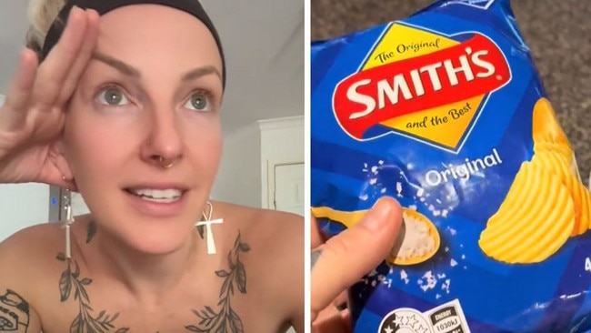 An Aussie woman has been left baffled by the reality of Smith's chips. Picture: TikTok