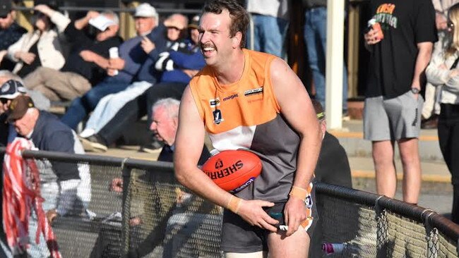 Southern Mallee Giants forward Josh Webster kicked five goals against Ararat. Picture: Georgia Hallam