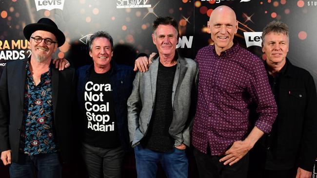 Midnight Oil at the APRA awards in Sydney on Tuesday. Picture: Tony Mott.