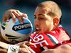 Roosters Blake Ferguson tackled by Warriors Chad Townsend during the NRL game between the Sydney Roosters and the New Zealand Warriors at Allianz Stadium , Moore Park.Picture Gregg Porteous