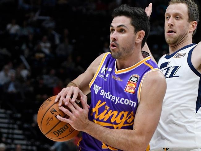 The Sydney Kings suffered a 108-83 preseason loss to Joe Ingles’ Utah Jazz in 2017. Picture: Getty Images/AFP
