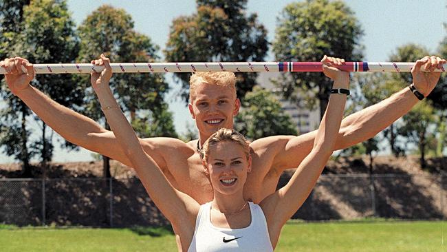 Grigorieva with former husband and fellow pole vaulter Viktor Chistiakov. (Picture: Roy Haverkamp)