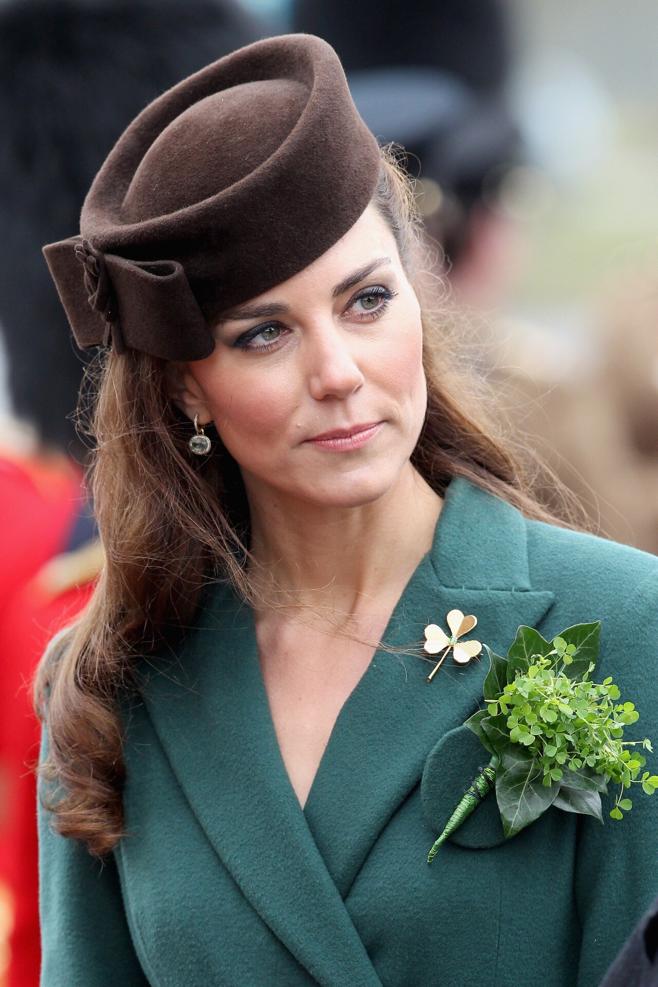 <h3>The Shamrock brooch</h3><p>Loaned to members of the royal family by the Irish Guards in celebration of St. Patrick's Day, Kate first wore the piece in 2011 and is reported to have exclusively worn it since then. Believed to have been created by Cartier, the brooch features a single emerald at the centre of the textured leaves. Previously worn by the Queen Mother and Princess Anne also, Kate has worn the brooch on several visits to Northern Ireland as well as St. Patrick's Day celebrations.&nbsp;</p>