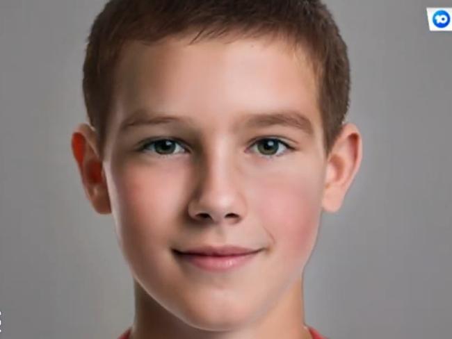 A computer-generated image of William Tyrrell as he could look at 13. Picture: 10 News/ Suppiied