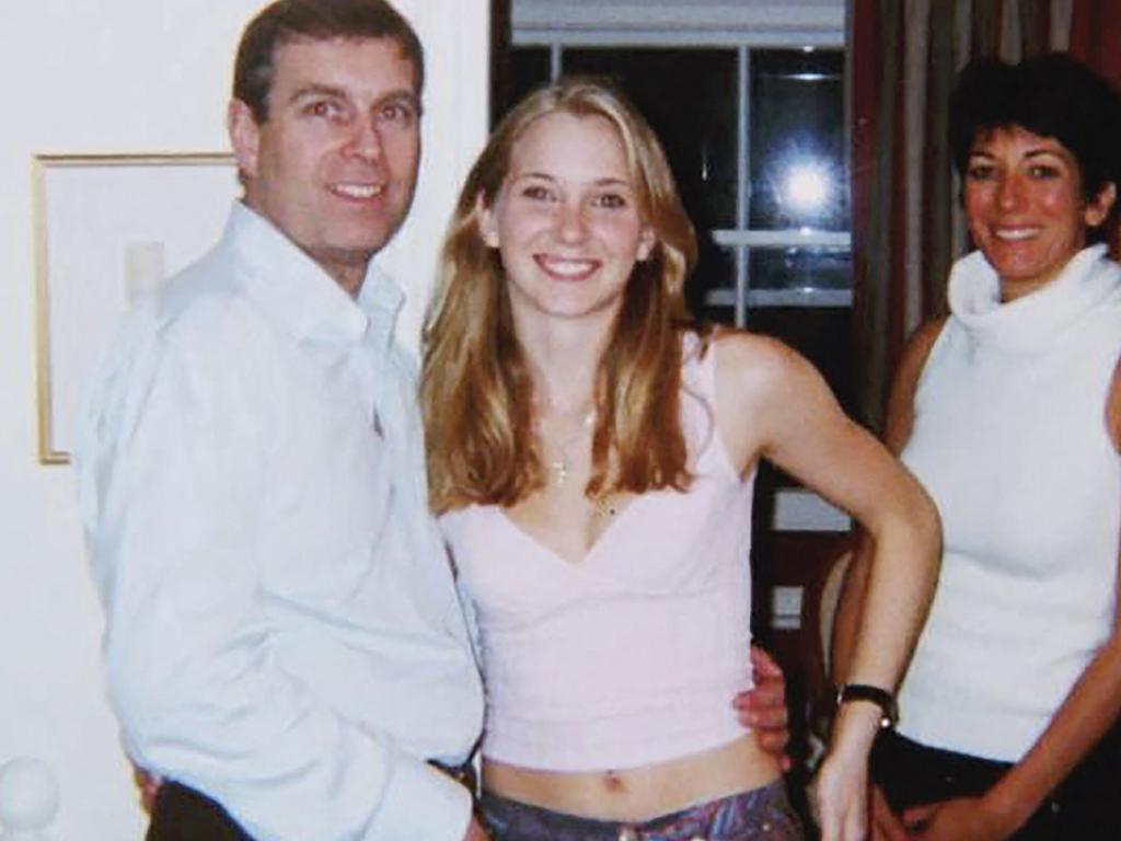 Prince Andrew, Virginia Giuffre, and Ghislaine Maxwell posing for a photo. Picture: Handout/US District Court/Southern District of New York (SDNY) / AFP