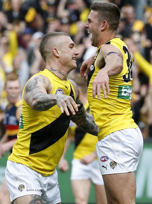 Richmond players celebrates Jack Graham's second quarter goal. Picture: David Caird