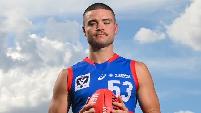 Lachlan Sullivan of Footscray. (Photo by Morgan Hancock/AFL Photos via Getty Images)