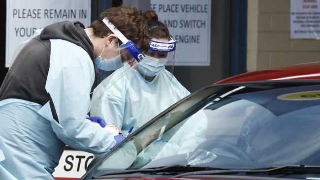 A testing blitz was set up in regional Victoria after a spike in cases. Picture: Getty