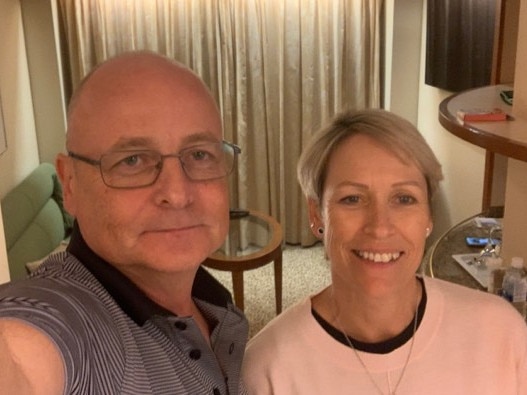 Paul and Jacqueline Fidrmuc on board the Diamond Princess cruise ship, which was quarantined off Japan due to coronavirus.