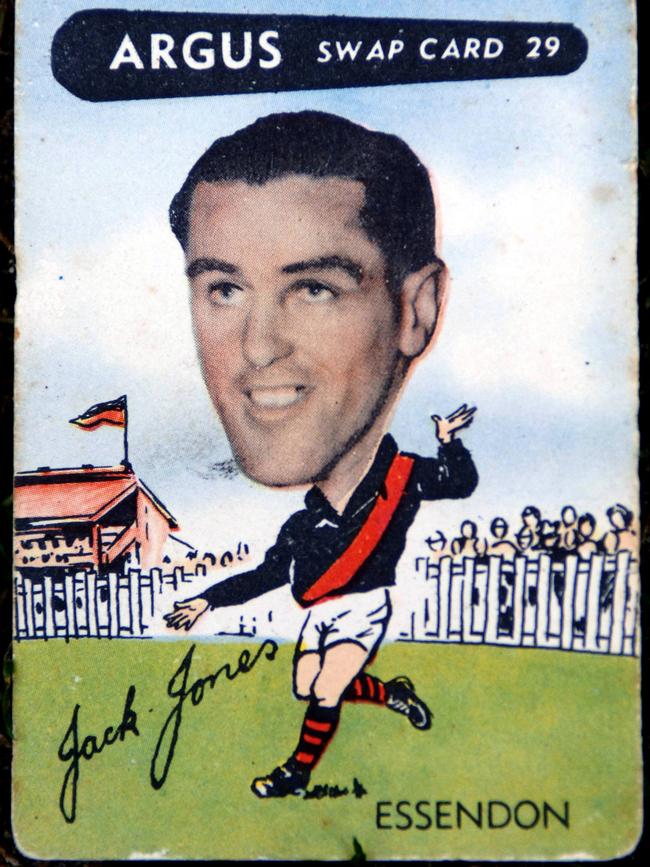 An Argus footy card depicting Jack Jones.