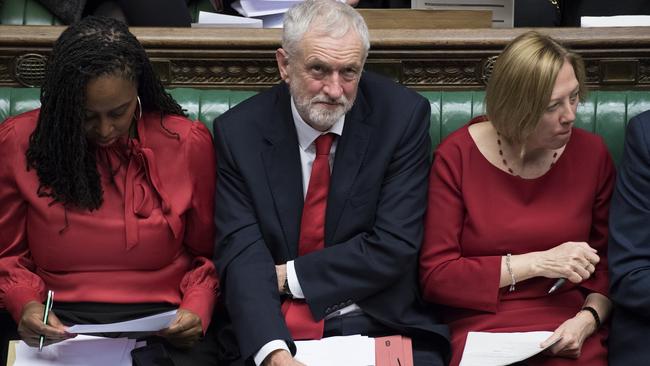 Jeremy Corbyn during a debate before the no confidence vote. Picture: AP.