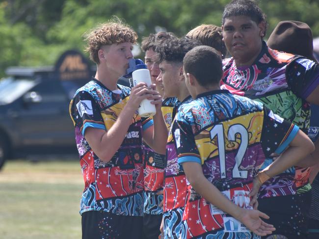 Warba Wangarunya Rugby League Carnival, under-15 boys, Black Magic versus DCYSI Barbarians, Saleyards Park, Rockhampton, January 19, 2024.