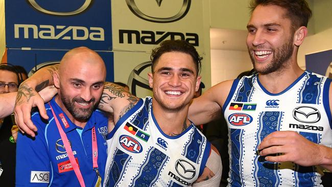 Interim coach Rhyce Shaw is a popular figure at Arden Street. Picture: Quinn Rooney/Getty Images.