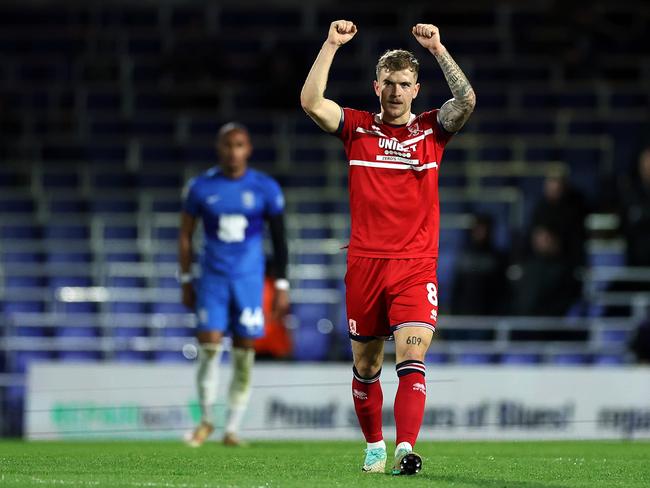 Middlesbrough and Socceroos midfielder Riley McGree will miss the rest of the season. Picture: Catherine Ivill/Getty Images