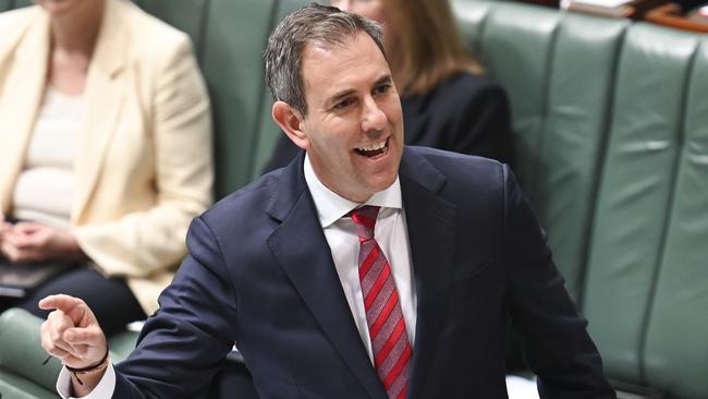 Treasurer Jim Chalmers in question time at Parliament House on Monday. Picture: NewsWire / Martin Ollman