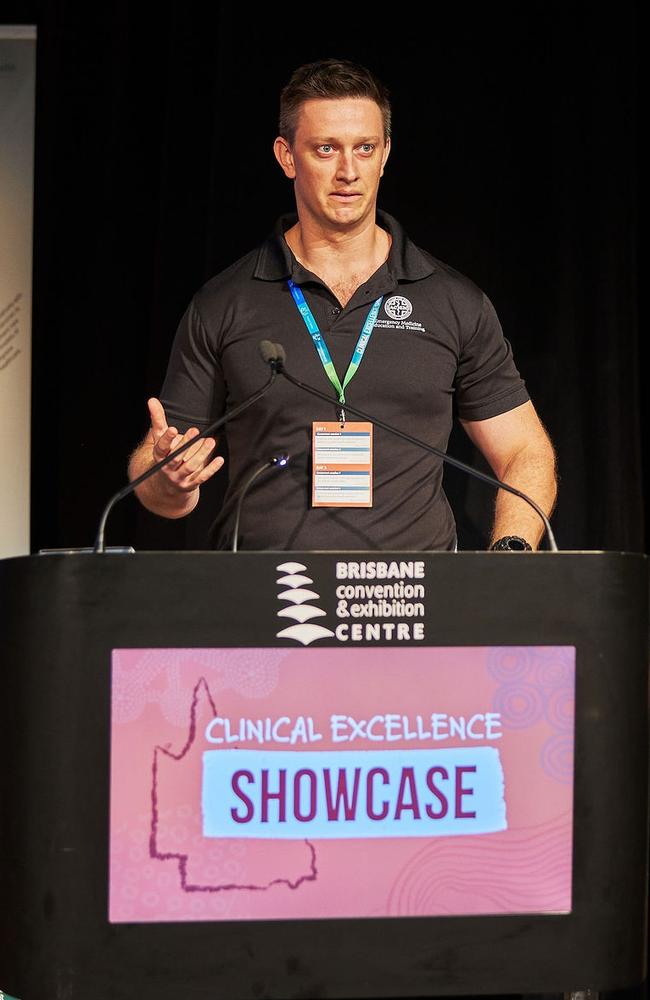 Mackay Base Hospital emergency medicine specialist Dr Andrew Brier presented on the use of Dragon Medical One at the Clinical Excellence Showcase and was voted Best Presentation Award by the audience. Picture: Contributed