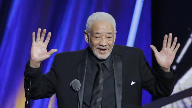 Bill Withers speaking at the Rock and Roll Hall of Fame ceremony in Cleveland in 2015. Picture: AP.