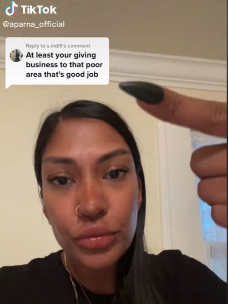 She said that she never meant to be disrespectful. Picture: TikTok/aparnaofficial