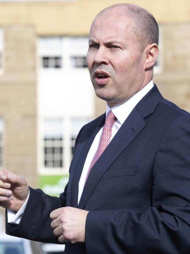 Federal Treasurer Josh Frydenberg in Hobart. Picture: Chris Kidd