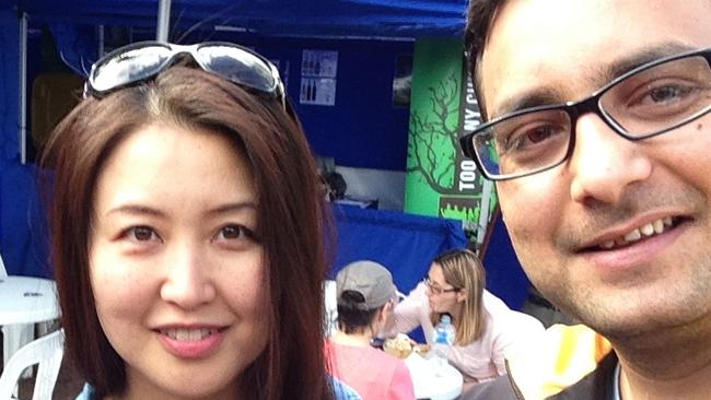 Cycling lovers, Ms Kamada and Sachin Dhama were due to meet up the night the Japanese-born woman was killed.